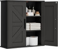 Homleke Bathroom Wall Cabinet, Medicine Cabinet with Adjustable Shelves | 3-Tier Wall Mounted Over Toilet Storage with Barn Doors, for Bathroom, Kitchen, Entryway, Laundry Room, Black, (7.9" D) by Homleke