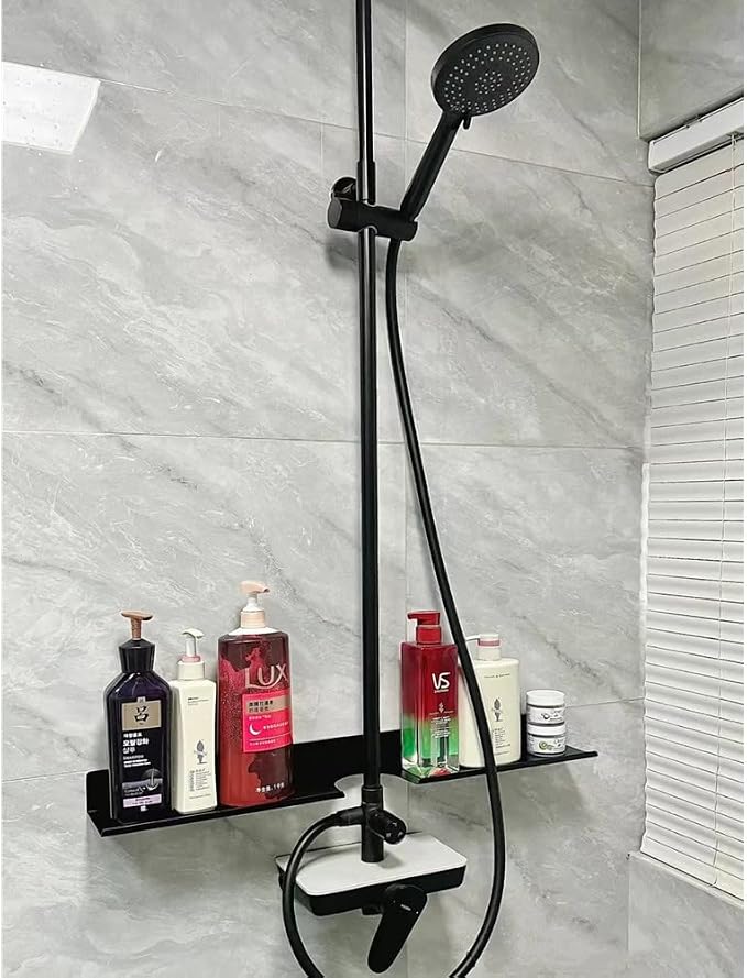 ROYALITA 17 Inch Acrylic Bathroom Shelf Organizer Over The Faucet | Bathroom Sink Rack Over The Sink Shelf, Countertop Organizer Kitchen Above Faucet, Black - Image 6