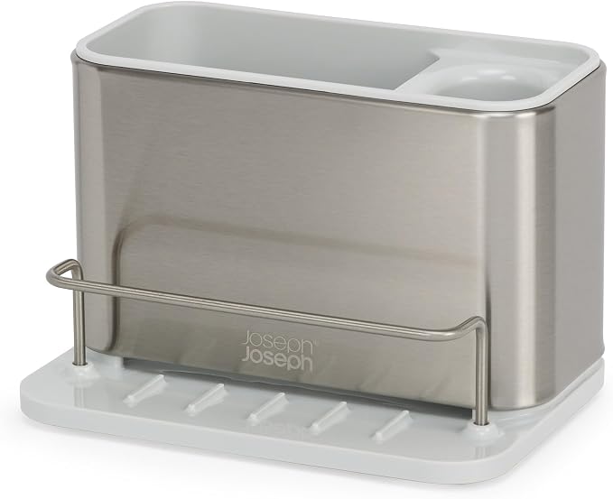 Joseph Joseph Surface Stainless Steel Caddy Sink Area Organizer and Sponge Holder, Stone - Image 2