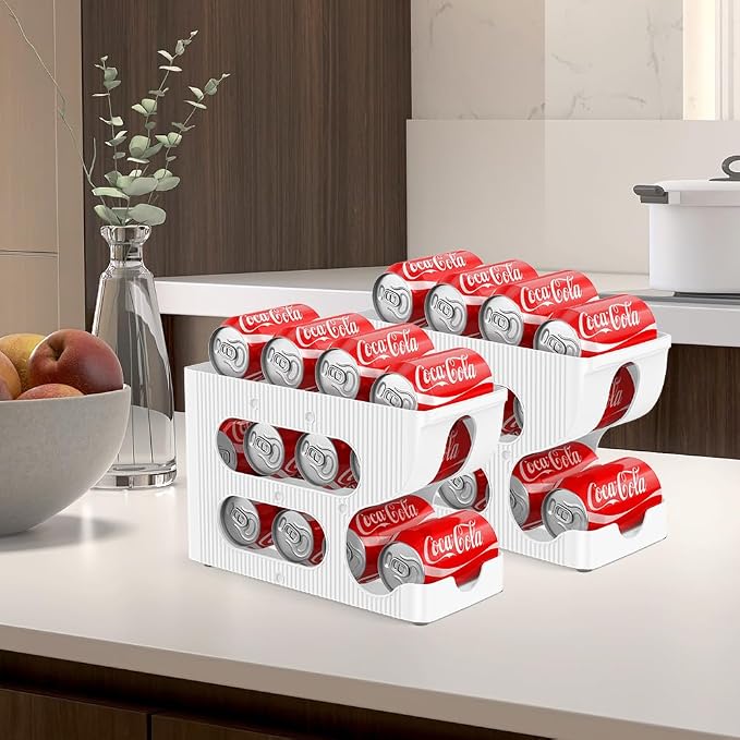 FIFO Soda Can Organizer for Pantry or Fridge, Holds 48 Cans | 4-Pack Automatic Rolling Drink Organizer for Fridge, Space-Saving Pop Can Dispenser/Holder/Storage/Container for Refrigerator - Image 8