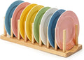 HOMQUEN Pot Lid Organizer, Sturdy Plastic Pan Lid Organizer Rack, 8 Adjustable Compartments - For Cabinet and Countertop, Pot Lids, Pans, Plates, Bowls, Cups, Cutting Boards and Books by HOMQUEN