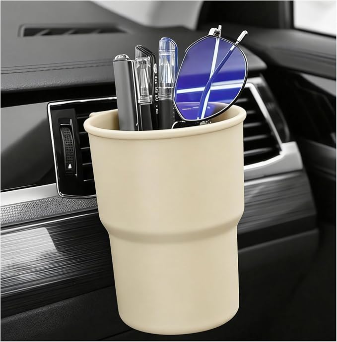 Car Cup Holder Hook, Auto Door Window Mount Drink Holder Bottle Organizer with Air Vent Clips, Universal Vehicle Hanging Beverage Holders for Coffee Water Bottles Soda Cans (Beige) by Unknown