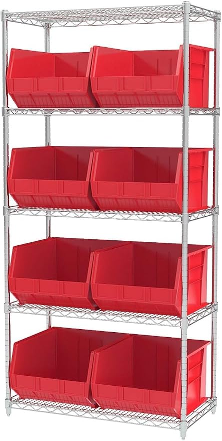 Akro-Mils 30270 AkroBins Plastic Storage Bins, 18"x16"x11", Red, 3-Pack | Space-Saving Stackable Bins for Garage, Pantry, Craft Organization - Image 9