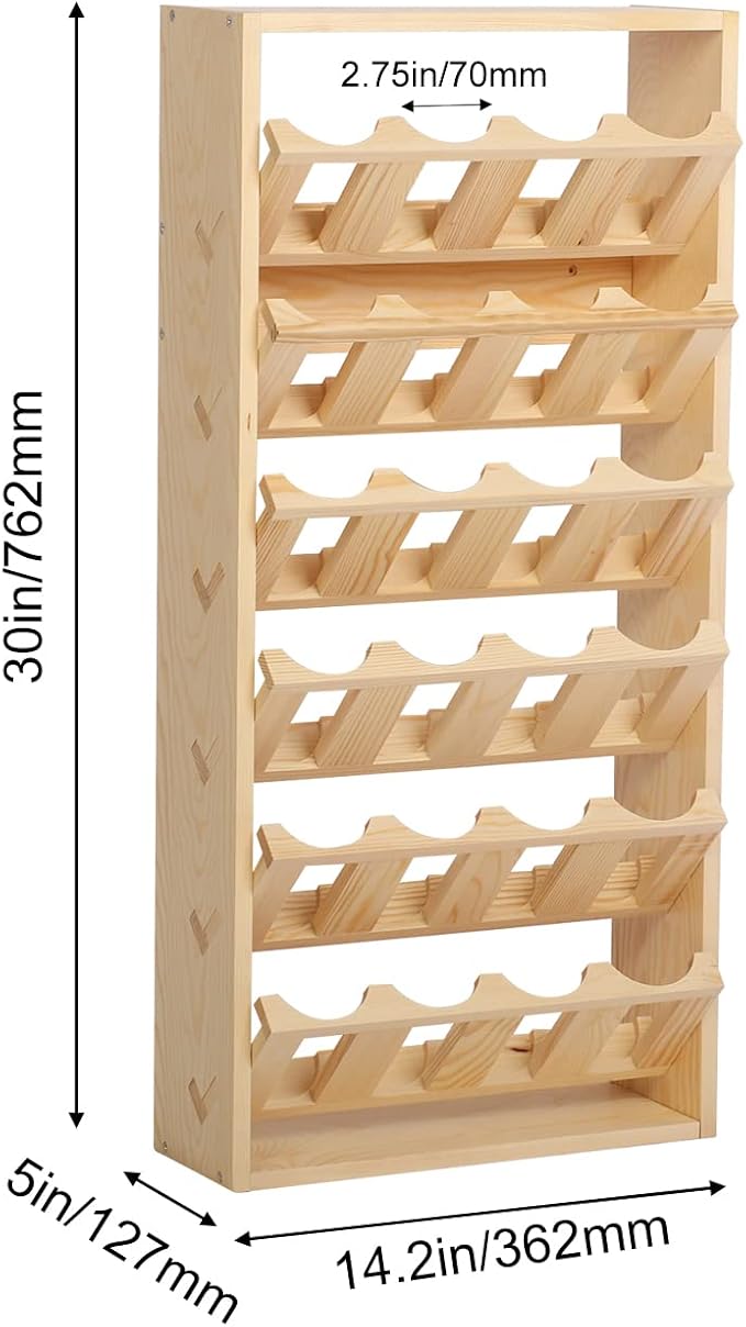 24 Can Spray Paint or Lube Can Holder Aerosol Can Rack 14.2"L x 5"W x30"H | 6-Tier Wooden Spray Paint Can Storage Rack Wall Mount Aerosol Spray Can Organizer for Garage Craft Workroom - Image 8