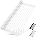 Hanzenma Roll Up Dish Drying Rack - Over The Sink, Multipurpose Foldable Sink Drying Mat, Heat-Resistant, Anti-Slip & Anti-Rust, 17" x 13", White by HANZENMA