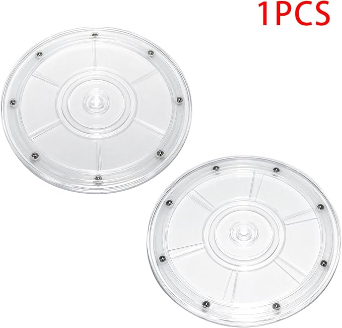 1Pcs Clear Acrylic Lazy Susan 8 Inch Turntable Organizer Bearings | Mini Lazy Susan, Small Lazy Susan Turntable, 360° Rotating Swivel Plate for Spice Rack, Cosmetic, Cake, Pantry, DIY Display - Image 3