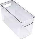 Copco Clear Narrow Storage Bin with Built-In Handles - Refrigerator Organizer, Pantry Organizers and Storage, Bathroom Organizer, Kitchen Organizers and Storage, Hand Wash by Copco