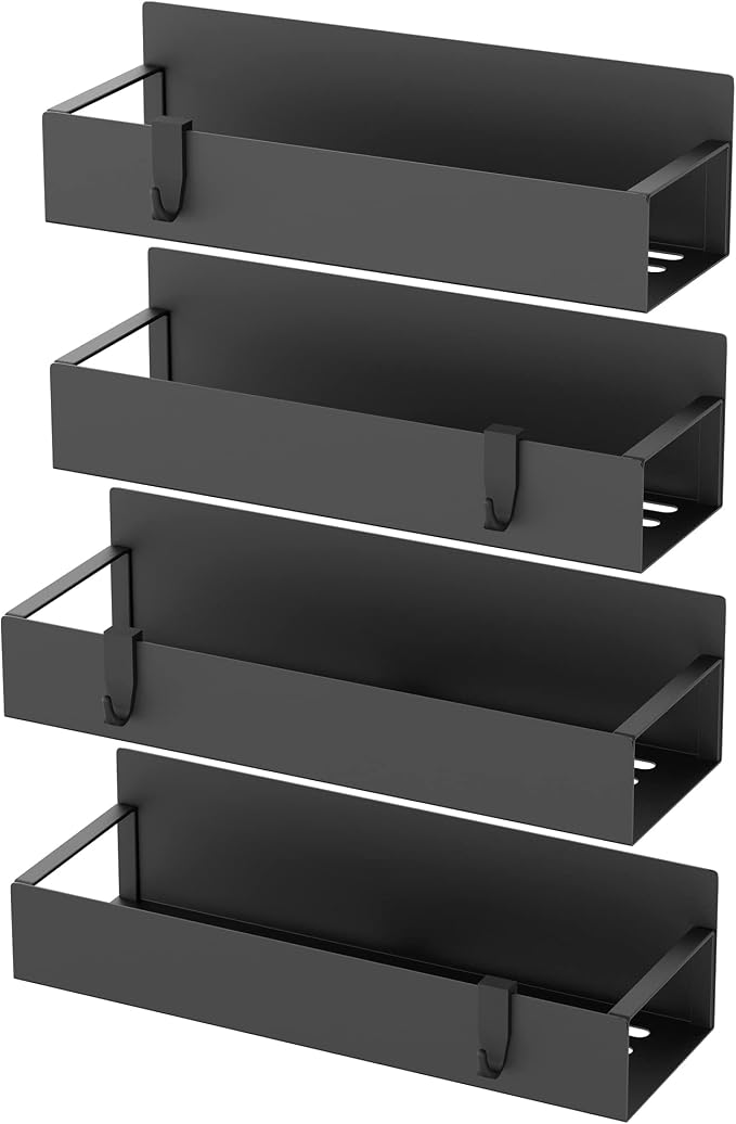 Metal 8 Pack Magnetic Spice Storage Rack Organizer for Refrigerator and Oven, Black Fridge Organizers and Storage, Metal - Image 5