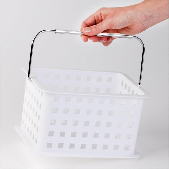 iDesign Portable Shower Caddy Basket with Handle, White | For College Dorm or Bathroom, Made in USA - Image 8