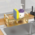 Kitchen Sink Caddy Organizer Sponge Holder for Kitchen Sink with Stainless Steel Auto Drain Tray, Self Drain Dish Soap Sponge Caddy Rack for Countertop Storage Gadgets Accessories by Unknown