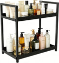 Bathroom Counter Organizer, 2 Tier Black Counter Shelf | Bathroom Organizers and Storage Countertop, for Vanity Tables, Dresser, Makeup by IDM-UTSL