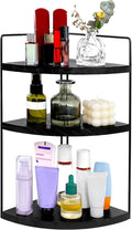 Corner Bathroom Counter Organizer Countertop Black, 3-Tier Corner Shelf Wood Vanity Tray Easy Assembly Space Saving Shelf for Kitchen, Bathroom, Dresser, Makeup, Office by Unknown