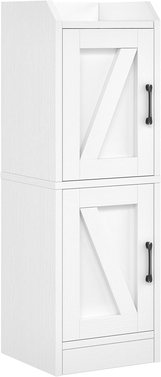 Narrow Bathroom Storage Cabinet with 2 Doors and Shelves, 9.8" W Small Storage Cabinet for Toilet Paper Storage, Slim Cabinet for Small Spaces, Bathroom, Kitchen, 9.8" W × 7.9" D × 29.5" H, White - Image 9