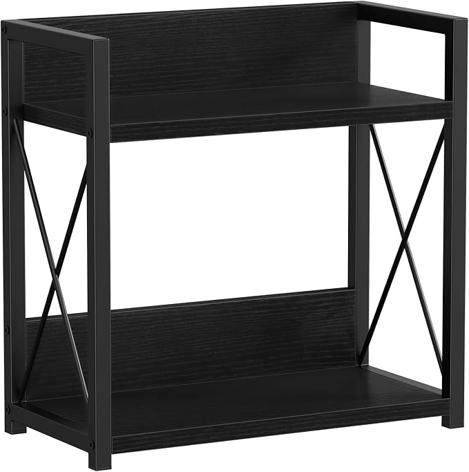 Giikin Kitchen Countertop Organizer, 2 Tier Coffee Bar Organizer, Black Spice Rack for Counter, Kitchen Counter Shelves, Particleboard,15.8" L x 7.9" W x 15.8" H (Black, L) - Image 9