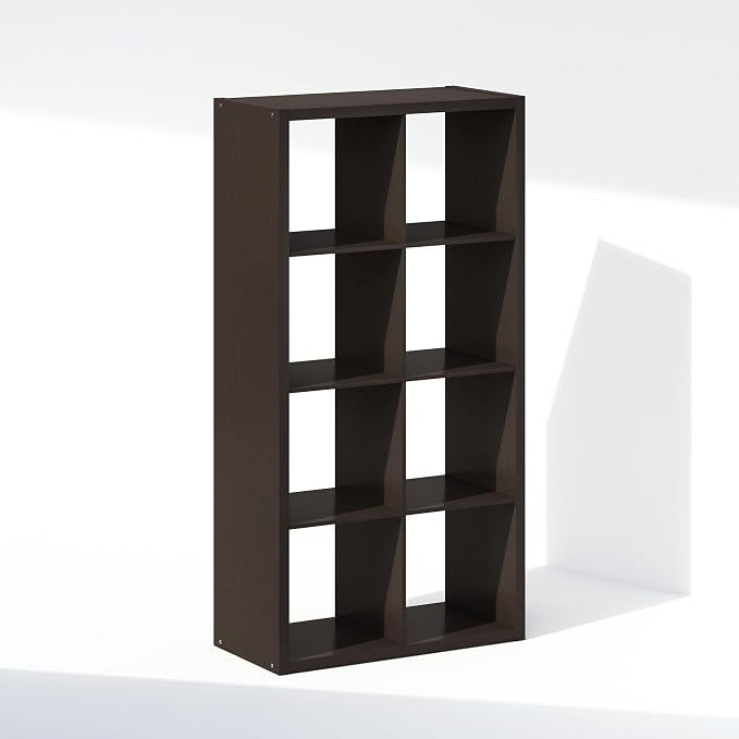 Furinno Simple 8-Cube Storage Organizer, Display Shelf, Dark Oak | Extra Thick Frame, Open Back Shelving Unit, Storage Shelves, for Organization and Storage, Living Room, Home Office - Image 7