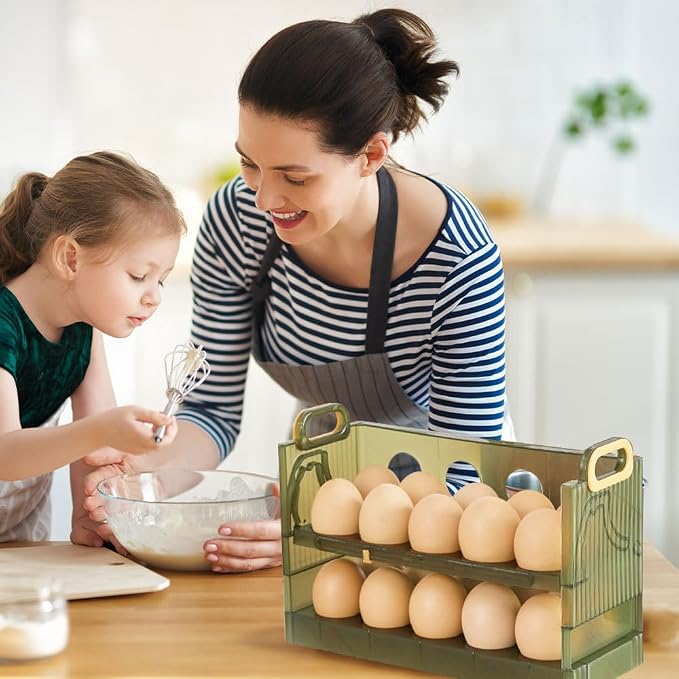 Koja 20-Egg Flip-Up Fridge Organizer - 2-Layer BPA-Free Storage Container - Image 6