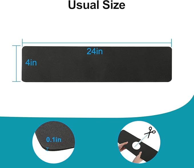Customizable Kitchen Sink Faucet Mat: 24" Lx4 W Absorbent Splash Guard | Non-slip Fabric Rubber Mat, Cut to Fit Oval Rectangle Square Faucet & 2,3,4 Holes Irregular Sink with Soap Dispenser Air Gap - Image 2