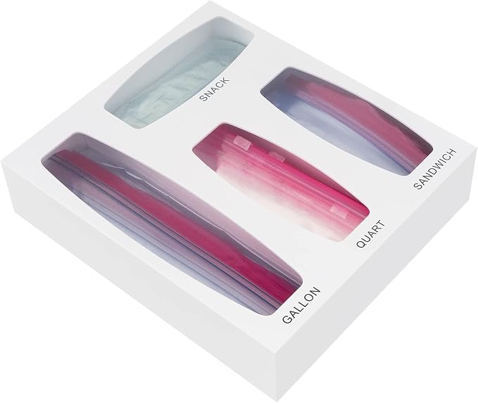Aquiver Acrylic Bags Storage Organizer - Drawer & Food Storage Organizer - Compatible with Gallon, Quart, Sandwich, Snap, Freezer, Slider Bags (White) by AQUIVER