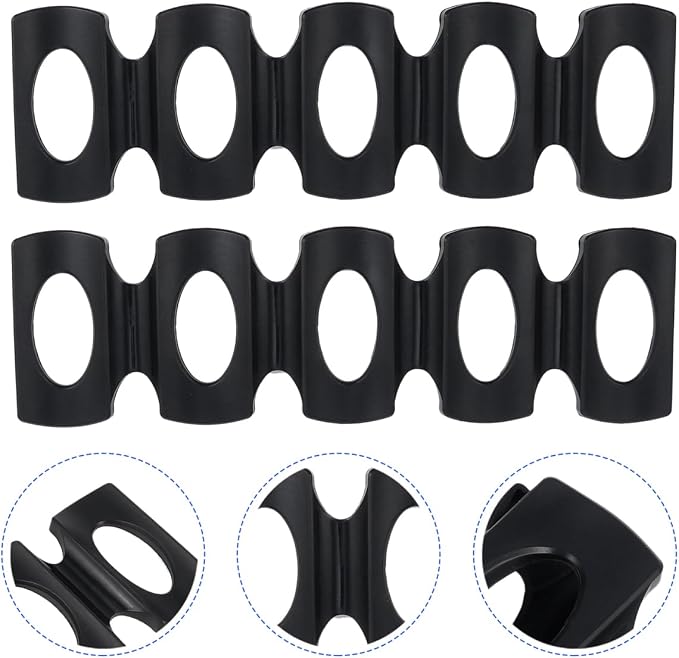 UPKOCH 2-Pack Stackable Silicone Refrigerator Mat Can Organizer and Wine Bottle Holder for Fridge Storage - Non-Slip Beverage Dispenser Rack for Beer Soda Pop, Black - Image 4