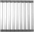 Over-Sink Roll-Up Dish Drying Rack,Aluminum | 18x13in,Over-sink rack,9 Alu slats & silicone ends,33lb capacity,heat resistance to 400°F,roll-up storage by Mistifi