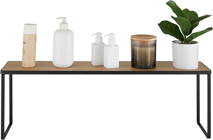 Organize It All Over The Sink Shelf | Durable | Space Saving | Wooden Accent | Sink Organization | Dimensions: 30"x 6.3"x 9" | Black - Image 4