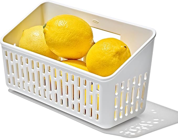OXO Good Grips Produce Saver – Crisper Basket, 4.15 x 9.2 x 5.05 in, White - Image 2