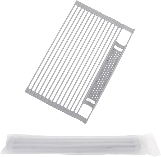 Roll Up Dish Drying Rack, Silicone All Inclusive Portable Drainer for Kitchen Sink Counter by Unknown