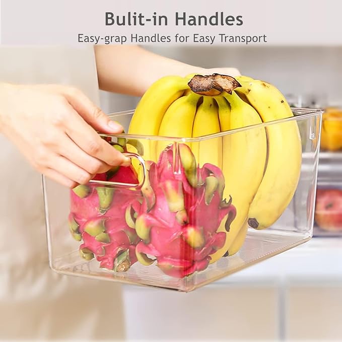 Set of 8 pantry organizers and storage, Clear Plastic Storage Bins for Kitchen Organization, Freezer Storage, Home Edit Containers - Image 7