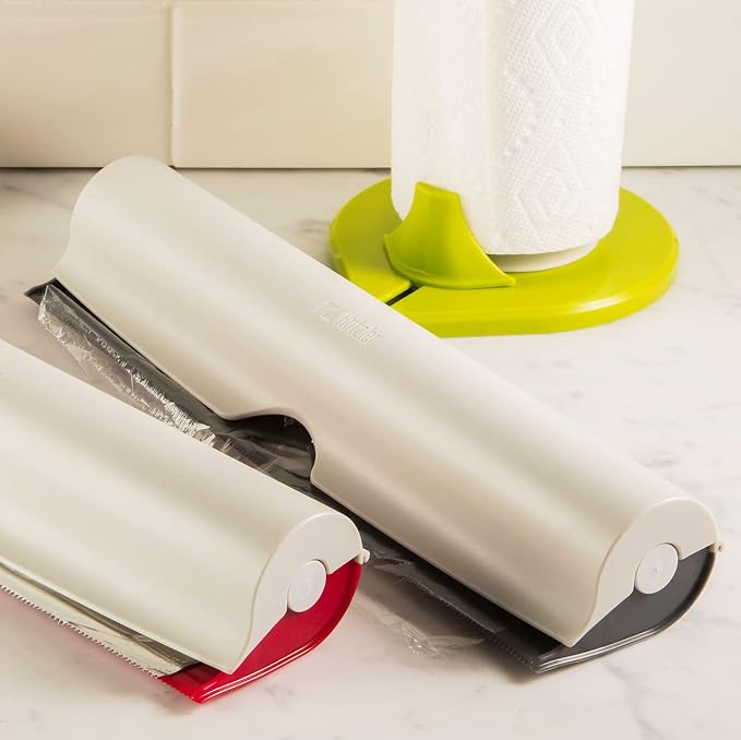 Hutzler Refillable Wrap Dispenser, Gray, 13" x 3.25" x 1.75" - Image 4