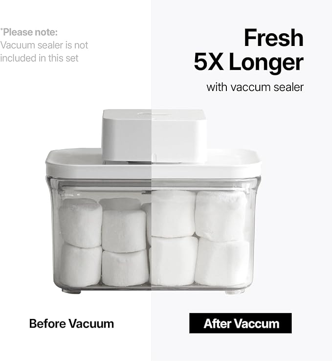 VAKUEN Premium Airtight Food Storage Containers, Mini Square 2pc/set(0.85qt), Smart One-Click Seal Lid, No Hinges, 100% Leak Proof, BPA-FREE, Dishwasher, Freezer & Microwave Safe - Image 5