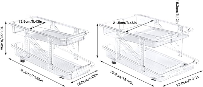 2Pack Soda Can Dispenser for Refrigerator, Expandable 2 Tier Can Organizer Holder for Fridge, Adjustable Automatic Rolling Drink Beverage Storage for Kitchen, Pantry, Freezer - Image 3