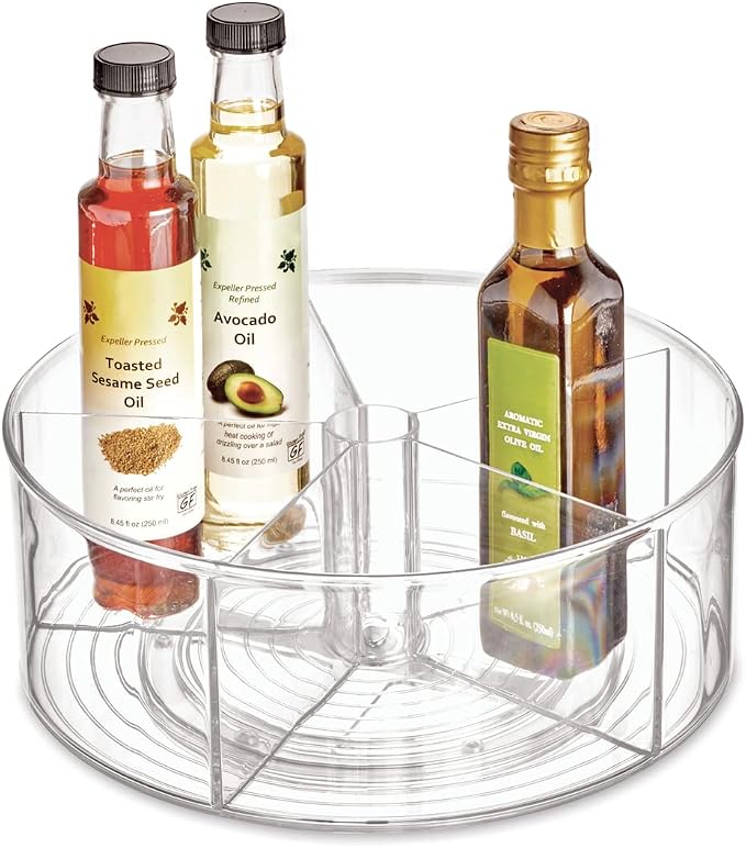 iDesign Recycled Plastic Lazy Susan Turntable Organizer Pantry, Bathroom, General Storage and More, The Linus Collection, 11.5", Clear | Recycled Plastic, Pantry Organizer, Bathroom Storage, General Storage by iDesign