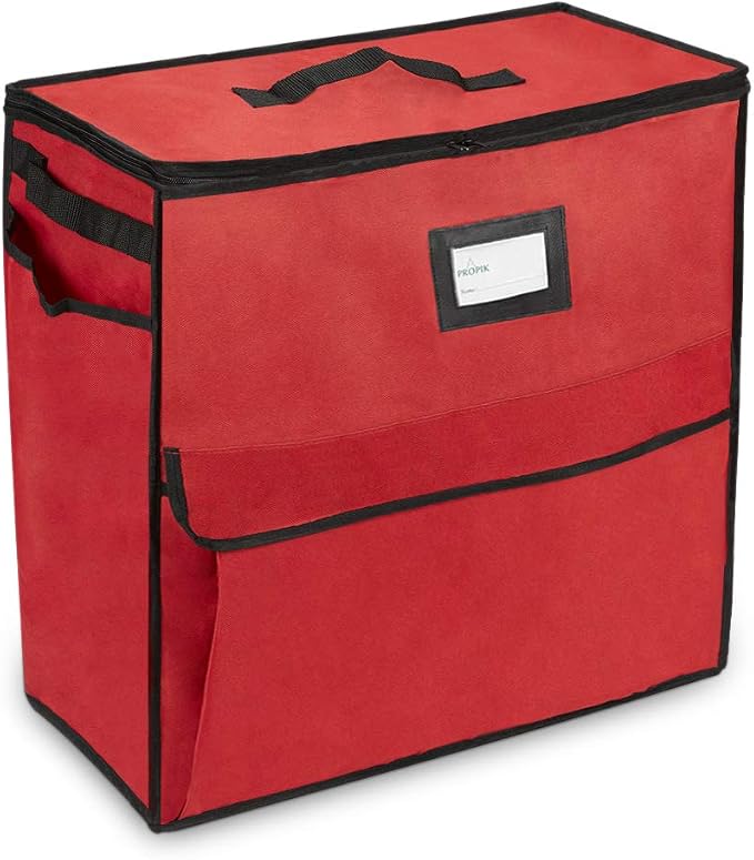 Christmas Storage Organizer, Gift Bags, Bows, Ribbons and Wrapping Accessories Container (Red) - Image 8
