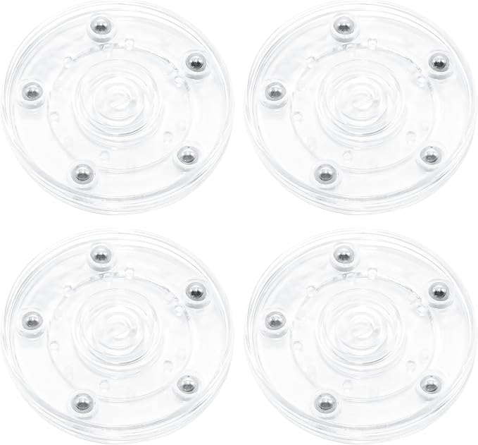 4Pcs Clear Acrylic Lazy Susan 3 Inch Turntable Organizer Bearings | Mini Lazy Susan, Small Lazy Susan Turntable, 360° Rotating Swivel Plate for Spice Rack, Cosmetic, Cake, Pantry, DIY Display by Adyoney