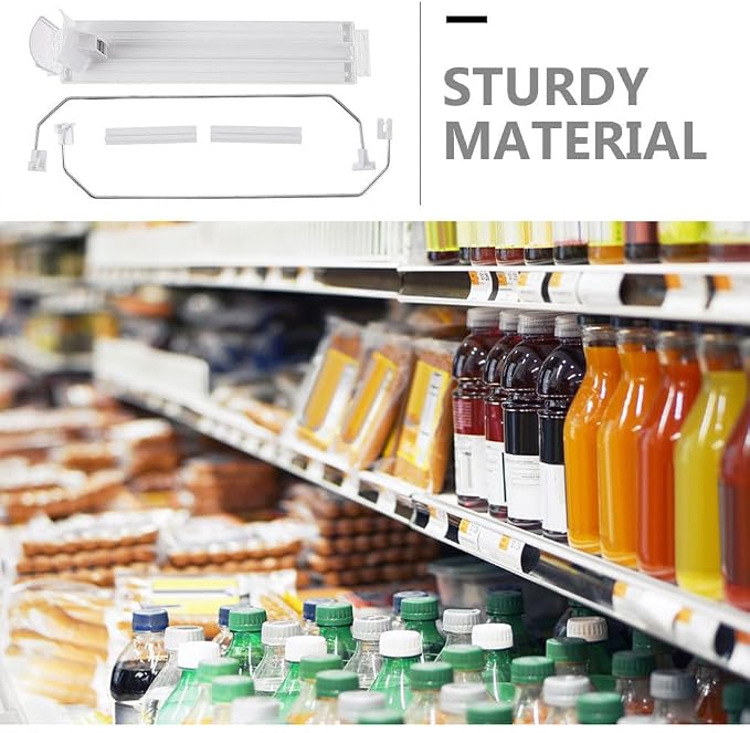 PRETYZOOM Drink can Organizer Self-Pushing Soda can Glide Fridge Drink Pusher for Refrigerator Shelves Automatic Beverage Pusher Dispenser 12.20 X 3.14 X 2.55 in - Image 3