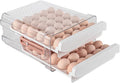 Sooyee Egg Holder for Fridge, Clear, 2 Drawers 60 Eggs | Eggs Organizer for Refrigerator,Space-Saving Egg Container, Clear Acrliy 2-Tier Egg Tray Storage for Kitchen by Sooyee