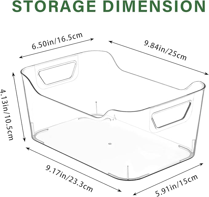 12 Pack Clear Plastic Storage Bins, Pantry Organizers and Storage, Clear Pantry Organizer Bins, Plastic Containers with Handle for Kitchen,Freezer,Cabinet,Closet,Bathroom Under Sink Storage - Image 4