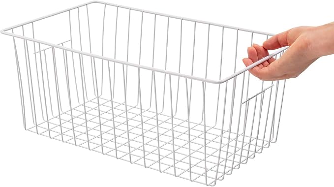 16inch Freezer Storage Organizer Baskets, Household Wire Refrigerator Bins with Built-in Handles for Cabinet, Pantry, Closet, Bedroom - Image 4