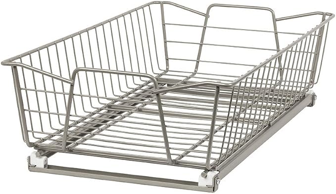 ClosetMaid 11 in. Pull Out Cabinet Organizer, Heavy Duty, Slide Out Pantry Shelves Drawers for Kitchen, Bathroom, Nickel by Unknown