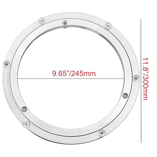 Aluminium Alloy Turntable Bearing, Heavy Duty Swivel Turntable Lazy Susan Rotating Bearing Turntable Round Dining Table Smooth Swivel Plate Hardware (300mm - 12inch) - Image 2