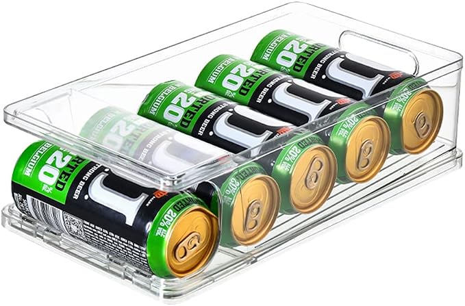 Xicennego Large Stackable Soda Can Organizer for Refrigerator, Fridge Can Organizer Dispenser for Tall Cans of 500ml/17oz, Beverage Can Holder for Refrigerator, Pantry, Cupboard by Xicennego