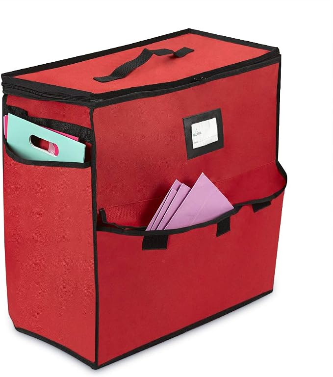 Christmas Storage Organizer, Gift Bags, Bows, Ribbons and Wrapping Accessories Container (Red) - Image 6
