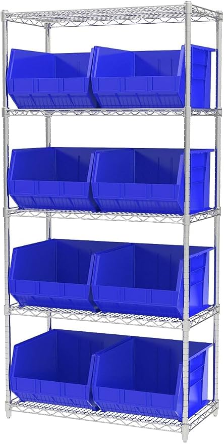Akro-Mils 30270 AkroBins Plastic Storage Bins, 18"x16"x11", Blue, 3-Pack | Space-Saving Stackable Bins for Garage, Pantry, Craft Organization - Image 9