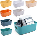 OWill 7-Pack 7.2 L Plastic Storage B-ins and Baskets for Efficient Home Classroom Organization - Small Containers in Multiple Colors for Kitchen, Cupboard Box, Bathroom Organizer on Shelves and Tubs by OWill