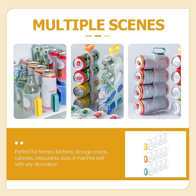 SEWACC 3pcs Can Organizer For Refrigerator Soda Can Holder Fridge Drink Dispenser Beverage Storage For Kitchen Home Use - Image 7