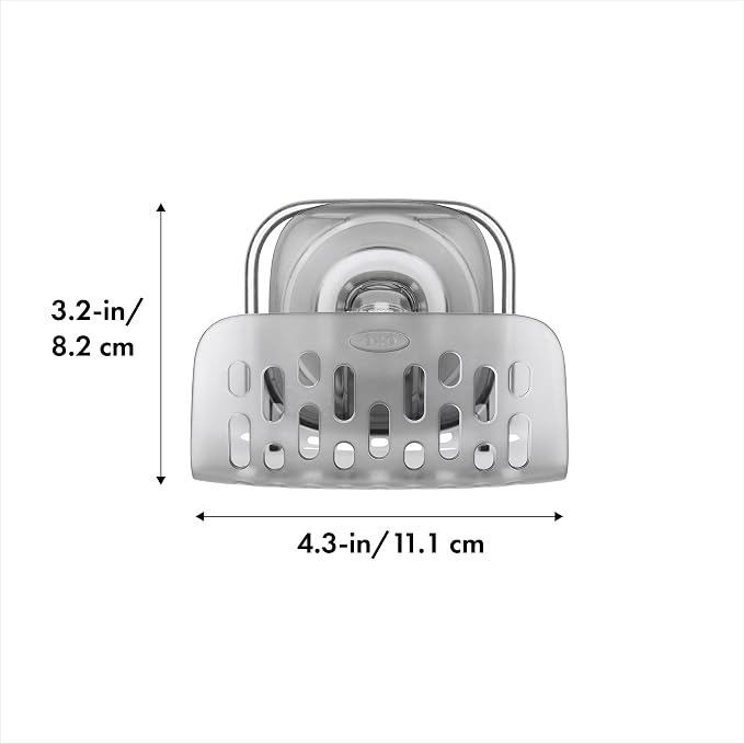 OXO Good Grips Stronghold Suction Sponge Holder | Sink Caddy, Suctions To Inside of Sink, Holds Sponges and Brushes, Ideal for Keeping Counters Neat - Image 2