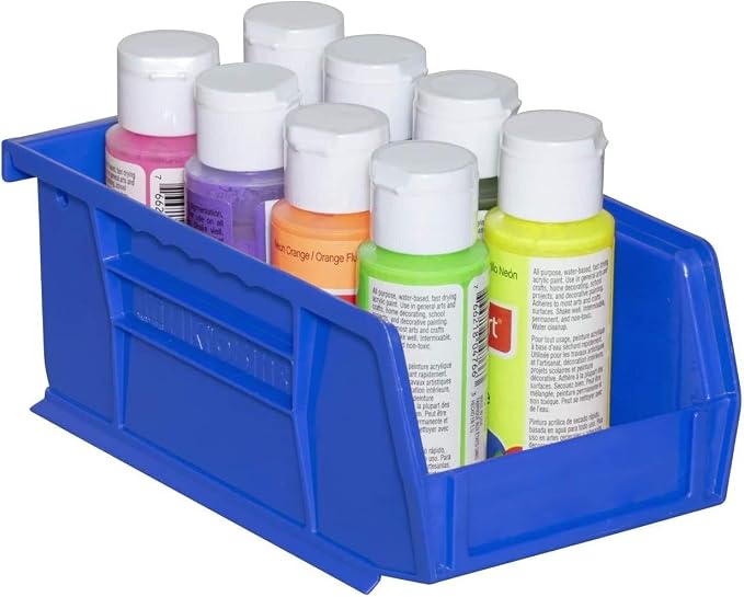 Akro-Mils 30220 AkroBins Plastic Storage Bins, 7"x4"x3", Blue, 24-Pack | Space-Saving Stackable Bins for Garage, Pantry, Craft Organization - Image 10