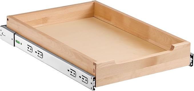 VEVOR Pull Out Cabinet Organizer, 14"W x 21"D Cabinet Drawer, Soft Close Slide out Shelf, Heavy-Duty Sliding Wood Drawer, Bottom Mount Size（14.5"W x 23"D）and Side Mount Size（15"W x 23"D） | Heavy-Duty Sliding Shelf with Bottom or Side Mounting for Organ... - Image 9