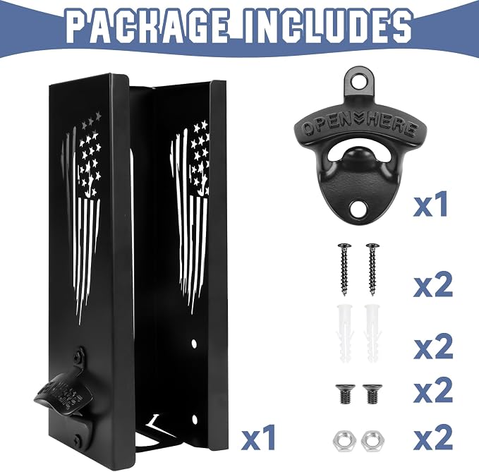 CRAKTH Can Cooler Holder with Bottle Opener, Beer Can Sleeves Organizer | Space-Saving Storage, Metal Wall Mount Dispenser, Holds 30 Standard Can Coolers, Home/Garage Bar, Man Cave, Gift for Dad Men - Image 7