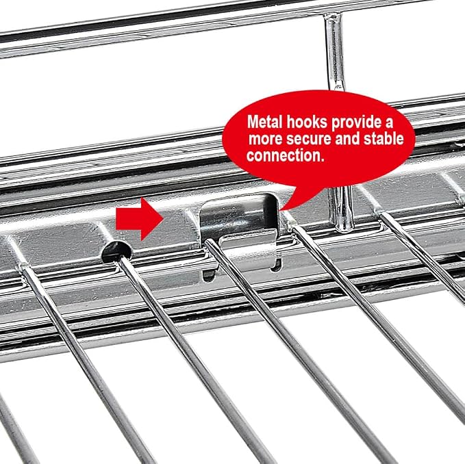 OCG 2 Tier Pull Out Cabinet Organizer (15.5" W x 21" D), Pull Out Drawers for Kitchen Cabinets, Pull Out Shelves for Base Cabinet Organization in Kitchen Bathroom Pantry, Chrome Finish - Image 2